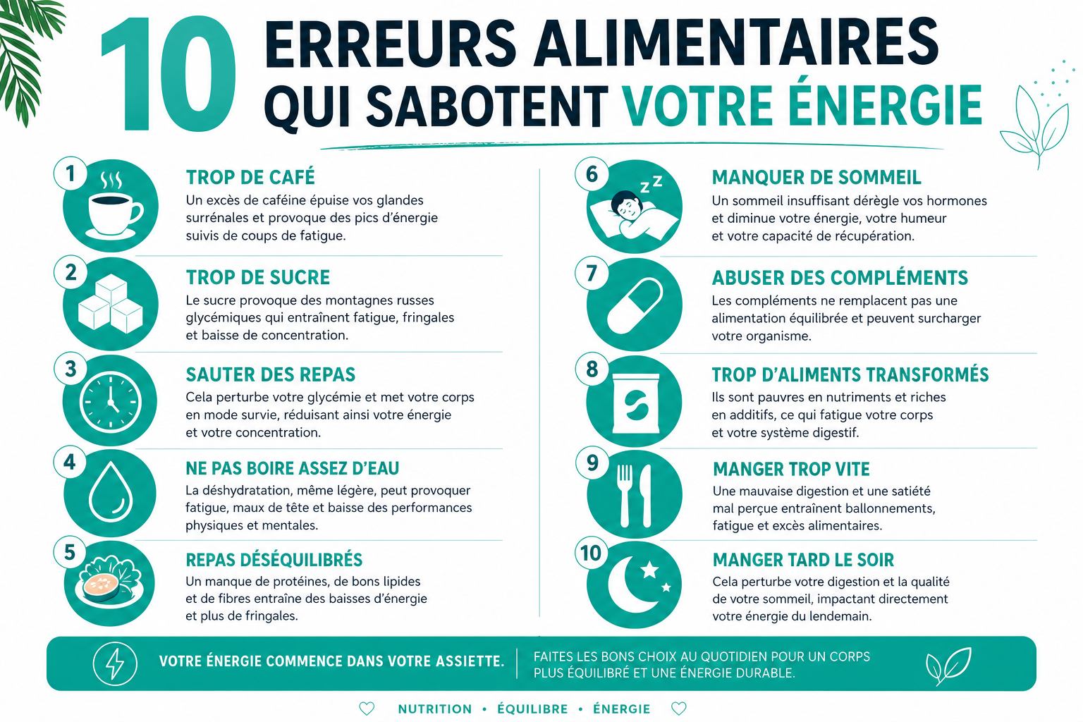 10 erreurs alimentaires qui sabotent votre énergie (et leurs alternatives simples)