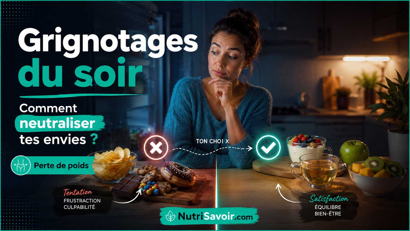 Grignotage du soir Grignotage du soir expliqué avec texte sur les envies alimentaires nocturnes